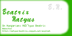 beatrix matyus business card